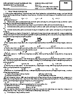 Đề kiểm tra một tiết khối 11 môn: Vật lý (chương trình nâng cao) - Đề 5