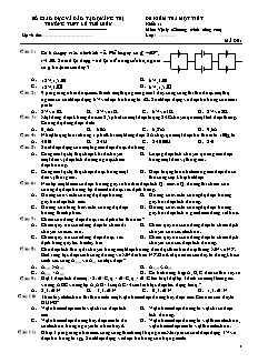 Đề kiểm tra một tiết khối 11 môn: Vật lý (chương trình nâng cao) - Đề 4