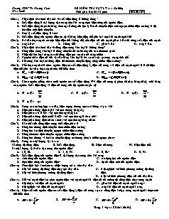 Đề kiểm tra Vật lý 11 ( cơ bản) - Trường THPT Võ Trường Toản