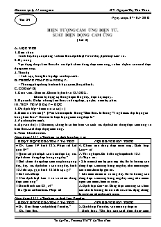 Giáo án môn Vật lý 11 nâng cao - Tiết 59 - Hiện tượng cảm ứng điện từ. suất điện động cảm ứng (tiết 2)