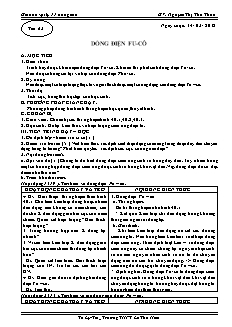 Giáo án môn Vật lý 11 nâng cao - Tiết 62 - Dòng điện Fu-Cô