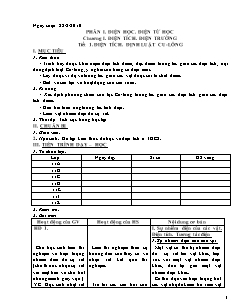 Giáo án Vật lí 11 cả năm - 3 cột