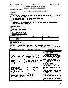 Giáo án Vật lí 11 - Chương 1 và 2 - GV: Vũ Trần Dũng - Trường THPT Tam Đảo