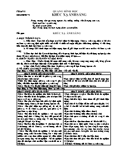 Giáo án Vật lí 11 cơ bản - Chương VI - Khúc xạ ánh sáng