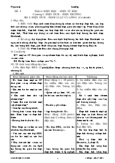 Giáo án Vật lí 11 cơ bản - Học kì 1