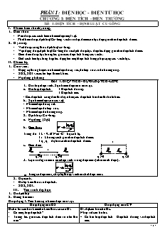 Giáo án Vật lí 11 Nâng cao - Chuẩn kiến thức kỹ năng