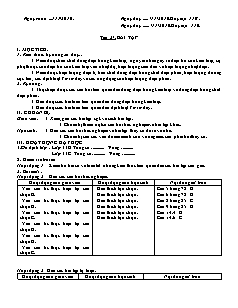 Giáo án Vật lí 11 - Tiết 27 - Bài tập