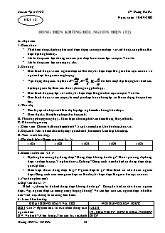 Giáo án Vật lý 11 CB - GV: Hoàng Hải Hà - Tiết 12 - Dòng điện không đổi. Nguồn điện (t2)