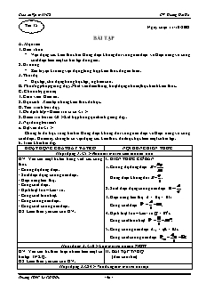 Giáo án Vật lý 11 CB - GV: Hoàng Hải Hà - Tiết 15 - Bài tập