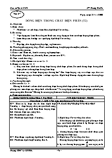 Giáo án Vật lý 11 CB - GV: Hoàng Hải Hà - Tiết 27 - Dòng điện trong chất điện phân (t2)