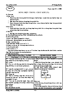 Giáo án Vật lý 11 CB - GV: Hoàng Hải Hà - Tiết 29 - Dòng điện trong chất khí (t1)