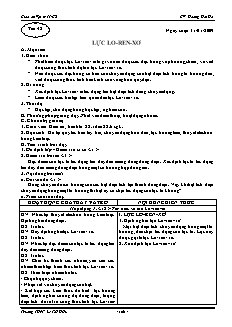 Giáo án Vật lý 11 CB - GV: Hoàng Hải Hà - Tiết 42 - Lực Lo-Ren-xơ