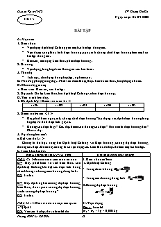 Giáo án Vật lý 11 CB - GV: Hoàng Hải Hà - Tiết 5 - Bài tập