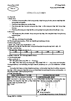 Giáo án Vật lý 11 CB - GV: Hoàng Hải Hà - Tiết 6 - Công của lực điện