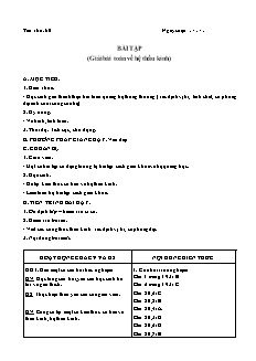 Giáo án Vật lý 11 CB - GV: Hoàng Hải Hà - Tiết 60 - Bài tập (giải bài toán về hệ thấu kính)