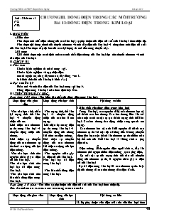 Giáo án Vật lý 11 - Chương III: Dòng điện trong các môi trường - Trường THCS & THPT Huỳnh Văn Nghệ