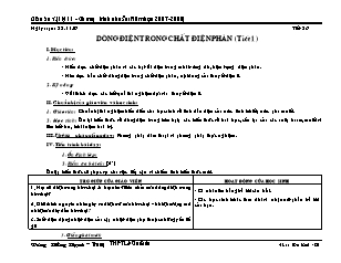 Giáo án Vật lý 11 - Chương trình chuẩn - Tiết 26: Dòng điện trong chất điện phân (tiết 1)