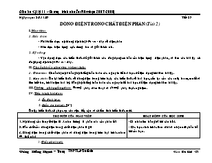 Giáo án Vật lý 11 - Chương trình chuẩn - Tiết 27: Dòng điện trong chất điện phân (tiết 2)