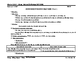 Giáo án Vật lý 11 - Chương trình chuẩn - Tiết 29: Dòng điện trong chất khí (tiết 1)