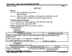 Giáo án Vật lý 11 - Chương trình chuẩn - Tiết 34: Bài tập