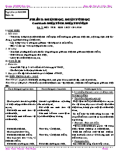 Giáo án Vật Lý 11 (Cơ Bản) - Giáo Viên: Nguyễn Văn Trong - Trường THPT Tiểu Cần