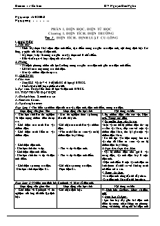 Giáo án Vật lý 11 - Cơ bản - GV: Nguyễn Hữu Nghĩa