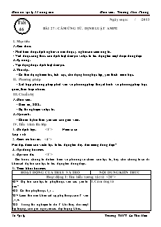 Giáo án Vật lý 11 - CT nâng cao - Tiết 46 - Cảm ứng từ. Định luật ampe