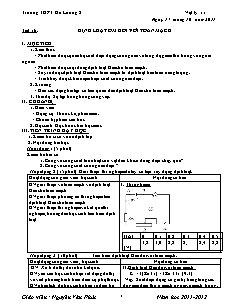 Giáo án Vật lý 11 - Giáo viên: Nguyễn Văn Phúc - Trường THPT Đô Lương 2