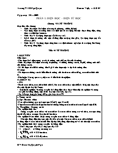 Giáo án Vật lý 11 KHTN - Chương VII: Từ trường