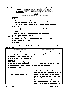 Giáo án Vật lý 11 - Tiết 1: Điện tích. Định luật Cu-lông - GV: Hứa Thị Thương