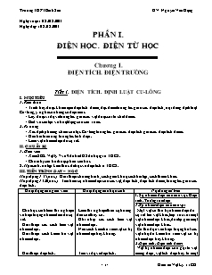 Giáo án Vật Lý 11CB - Trường THPT Bình Sơn - GV : Nguyễn Văn Đặng