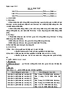 Giáo án Vật lý lớp 11 cơ bản - Tiết 28 - Bài tập