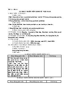 Giáo án Địa lí Lớp 9 - Bài 6: Sự phát triển của nền kinh tế Việt Nam