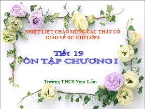 Bài giảng Đại số Lớp 8 - Tiết 19: Ôn tập chương 1 - Trường THCS Ngọc Lâm