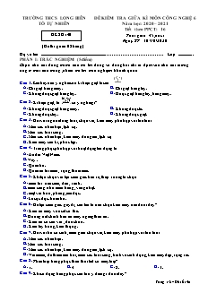 Đề thi giữa học kì I Công nghệ Lớp 6 - Mã đề 140 - Năm học 2020-2021 - Trường THCS Long Biên