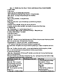 Giáo án Sinh học Lớp 8 - Bài 37: Thực hành Phân tích một khẩu phần ăn cho trước - Năm học 2020-2021