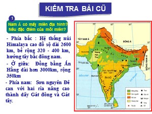 Bài giảng Địa lí Lớp 8 - Bài 11: Dân cư và đặc điểm kinh tế khu vực Nam Á - Năm học 2014-2015 - Trần Kiều Trang