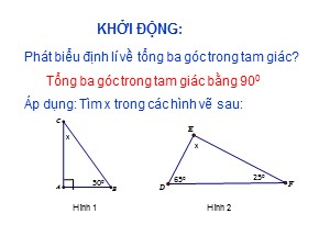 Bài giảng Hình học Lớp 6 - Tiết 18: Tổng ba góc của một tam giác