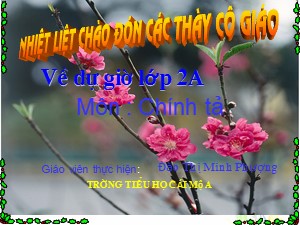 Bài giảng Chính tả Lớp 2 - Tuần 24: Nghe viết Quả tim khỉ - Năm học 2017-2018 - Đào Thị Minh Phương