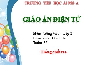 Bài giảng Chính tả Lớp 2 - Tuần 32: Nghe viết Tiếng chổi tre - Trường Tiểu học Ái Mộ A