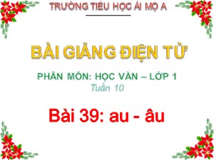 Bài giảng Học vần Lớp 1 - Bài 39: au-âu (Tiết 1) - Năm học 2017-2018 - Trường Tiểu học Ái Mộ A