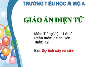 Bài giảng Kể chuyện Lớp 2 - Tuần 12: Sự tích cây vú sữa - Trường Tiểu học Ái Mộ A