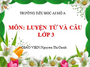 Bài giảng Luyện từ và câu Lớp 3 - Tuần 26: Từ ngữ về lễ hội. Dấu phẩy - Năm học 2018-2019 - Nguyễn Thị Oanh