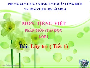 Bài giảng Tập đọc Lớp 1 - Tuần 32: Lũy tre (Tiết 1) - Trường Tiểu học Ái Mộ A