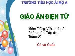 Bài giảng Tập đọc Lớp 2 - Tuần 22: Cò và Cuốc - Trường Tiểu học Ái Mộ A