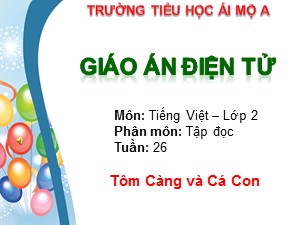 Bài giảng Tập đọc Lớp 2 - Tuần 26: Tôm Càng và Cá Con - Trường Tiểu học Ái Mộ A