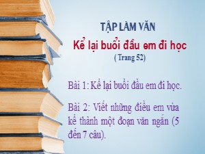 Bài giảng Tập làm văn Lớp 3 - Tuần 7: Kể lại buổi đầu em đi học - Năm học 2020-2021