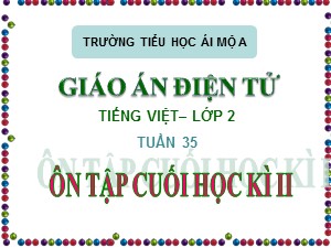 Bài giảng Tiếng việt Lớp 2 - Tuần 35: Ôn tập cuối học kì II - Trường Tiểu học Ái Mộ A