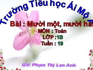 Bài giảng Toán Lớp 1 - Tuần 19: Mười một, mười hai - Phạm Thị Lan Anh