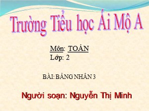 Bài giảng Toán Lớp 2 - Bài 93: Bảng nhân 3 - Nguyễn Thị Minh